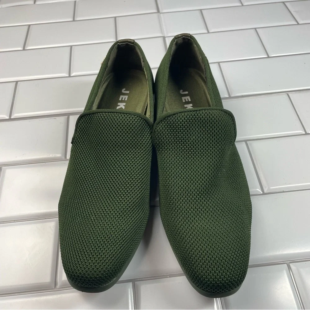 Men's Jeko‎ Green Mesh Slip-On Loafers Driving Shoes Size 8